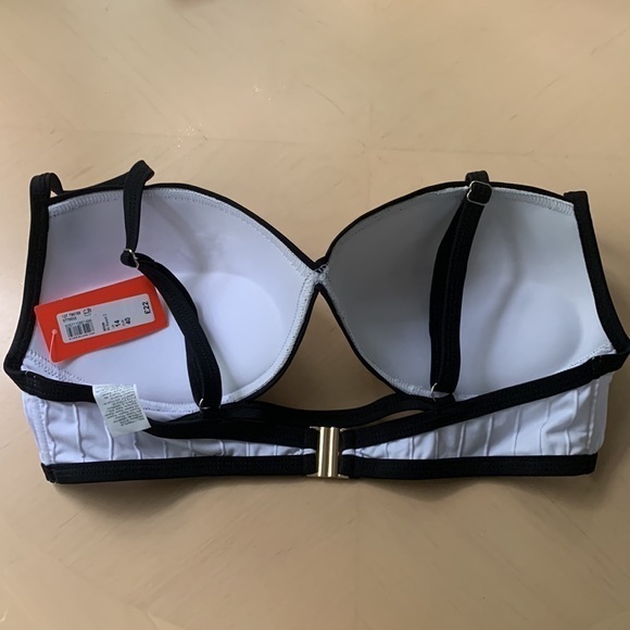 WHITE BANDAGE PLUNGE BIKINI top only Molded Cups push up Bikini top. - Picture 4 of 12